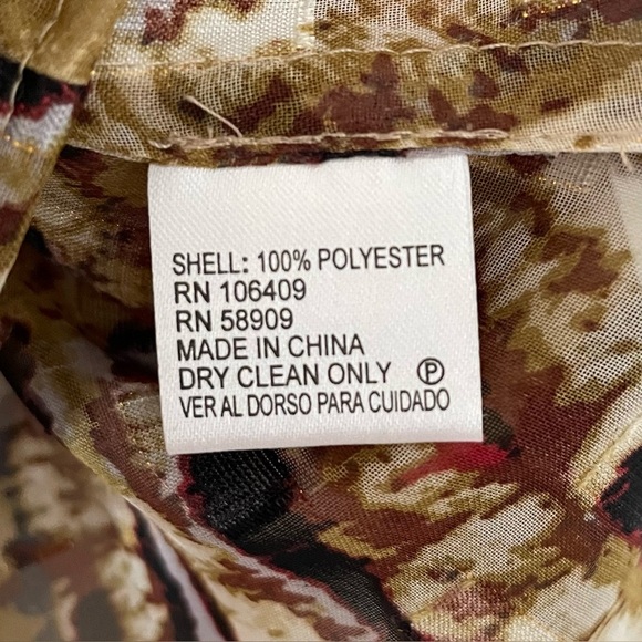 Elegant Antonio Melani Blouse Women’s Medium Multicolored Sheer Tie Front Career - Picture 16 of 16